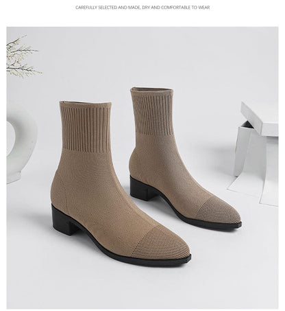LM | Non-slip knitted boots with rubber sole 2024
