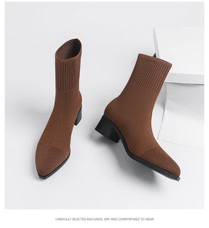 LM | Non-slip knitted boots with rubber sole 2024