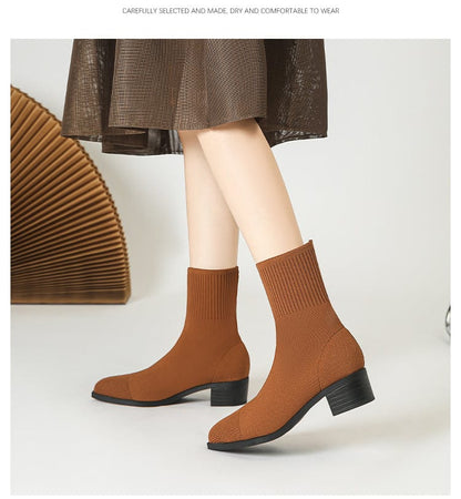 LM | Non-slip knitted boots with rubber sole 2024