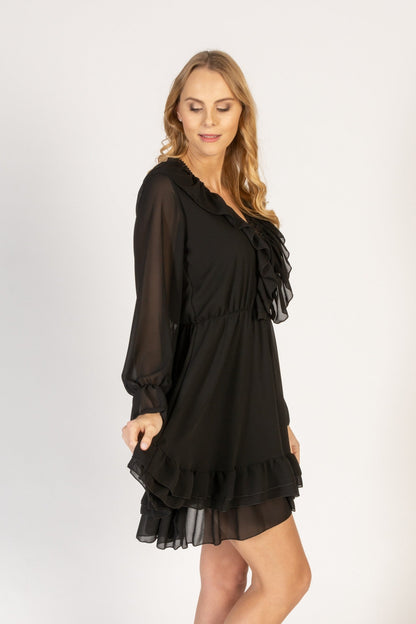 LM | Elegant mini dress with V-neckline