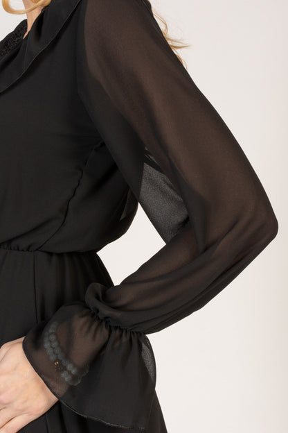 LM | Elegant mini dress with V-neckline