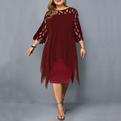 LM | Elegant midi dress in plus sizes