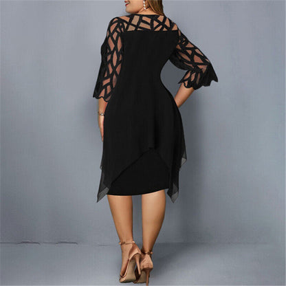 LM | Elegant midi dress in plus sizes