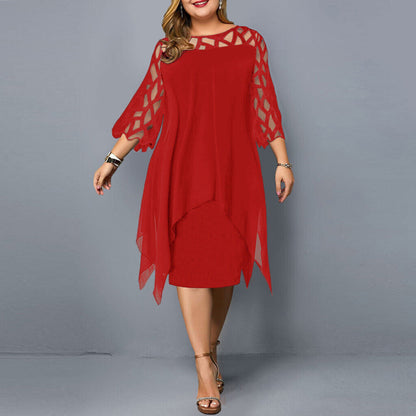 LM | Elegant midi dress in plus sizes