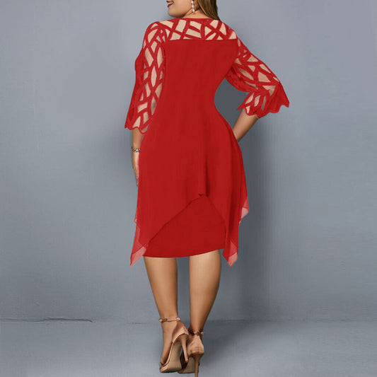 LM | Elegant midi dress in plus sizes