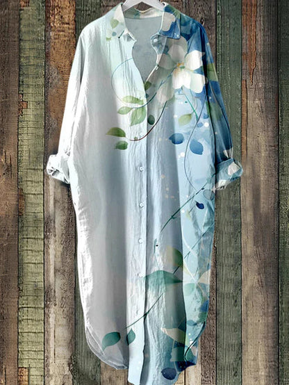 TS | Buttoned midi dress with floral print