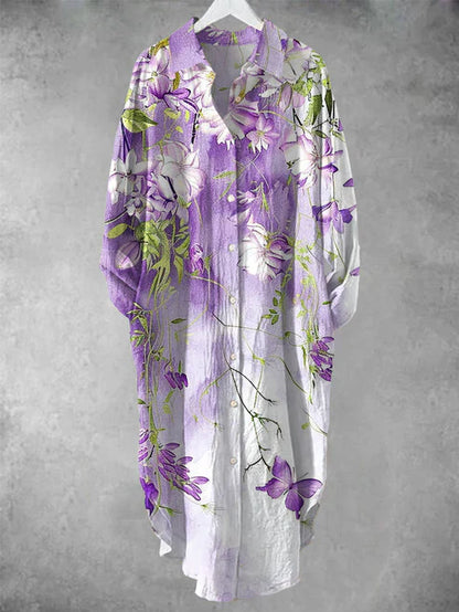 TS | Buttoned midi dress with floral print