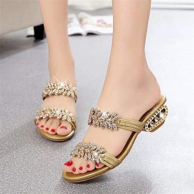LD | Vrouwen Hakken Glimmende Sandalen