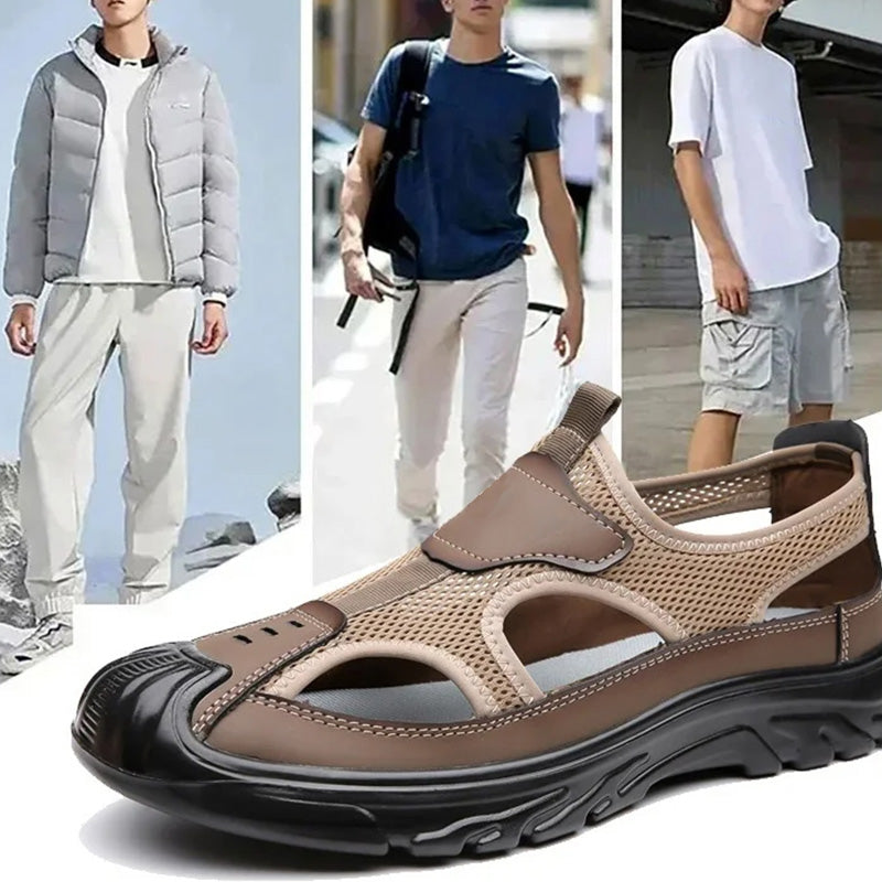 LD | sandalen van netleer voor heren