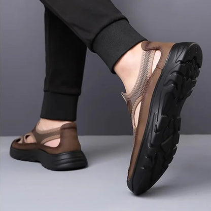 LD | sandalen van netleer voor heren