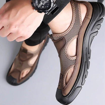 LD | sandalen van netleer voor heren