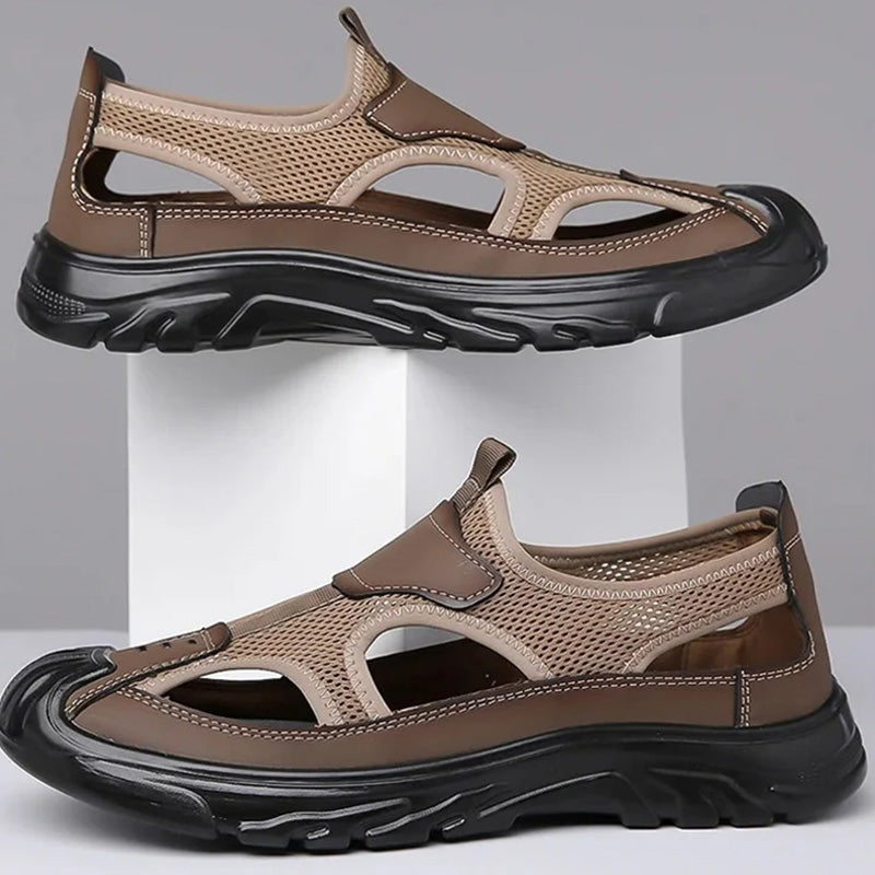 LD | sandalen van netleer voor heren