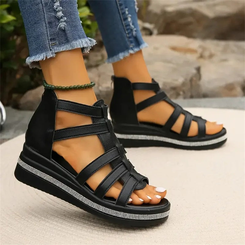 LD | sandalen met bergkristallen rand