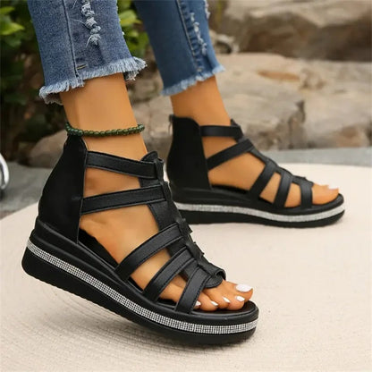 LD | sandalen met bergkristallen rand