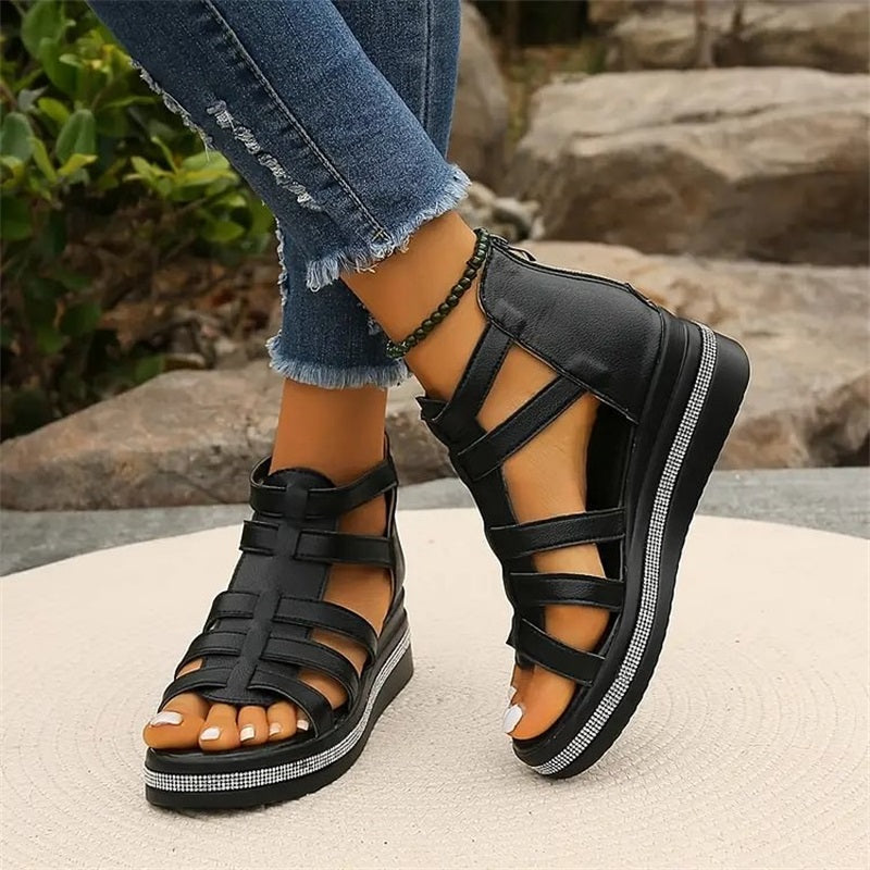 LD | sandalen met bergkristallen rand