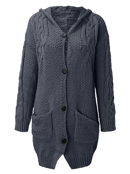 TS | Cardigan with hood in chunky knit
