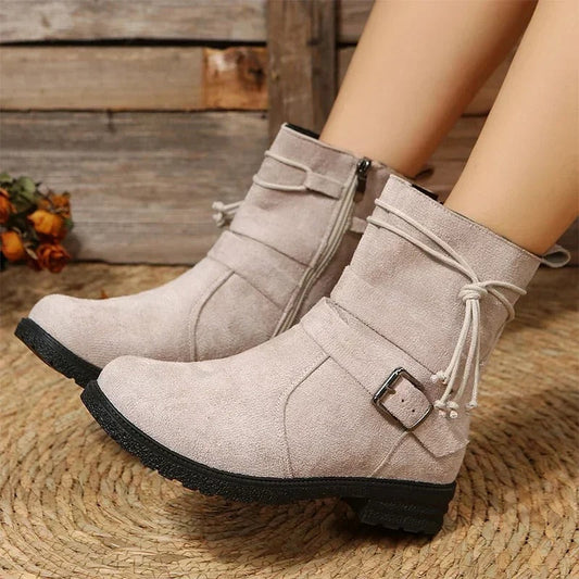 LM | Mid-calf boots with strap detail