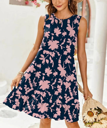 LM | Boho Print Shift Midi Dress