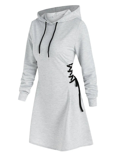 LD | Casual-chique midi-jurk met capuchon