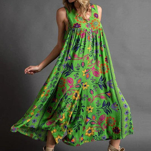 LM | Vintage printed sleeveless jumpsuit