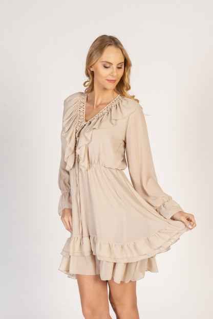 LM | Elegant mini dress with V-neckline
