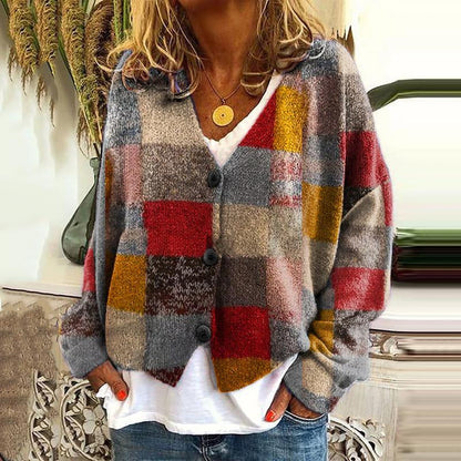 TS | Printed cardigan with button placket