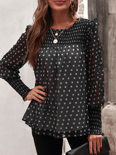 LM | Elegant and casual winter blouse