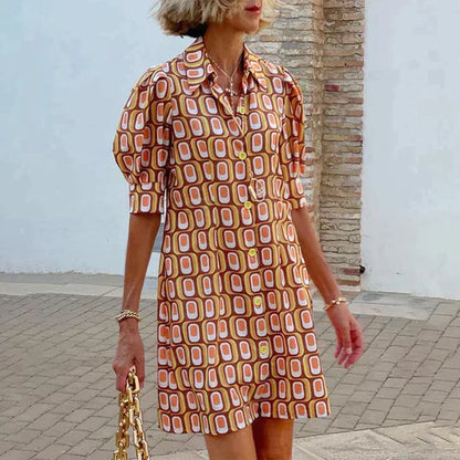 LM | Mini dress with puff sleeves